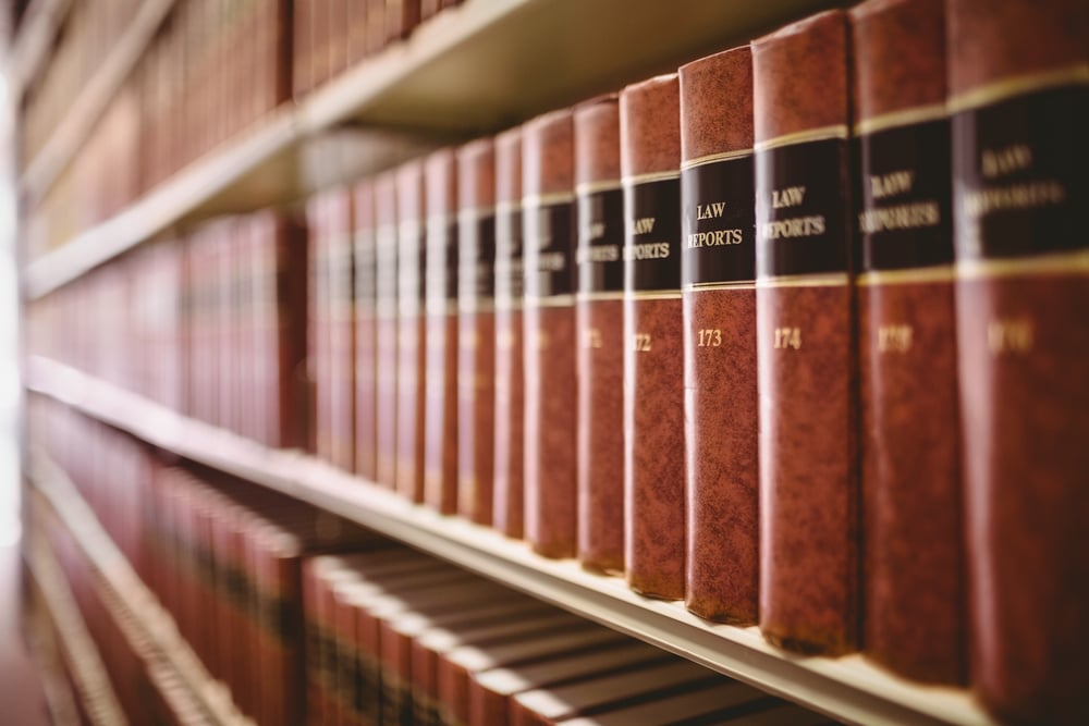 Close up of a lot of law reports in library Close up of a lot of law reports in library
